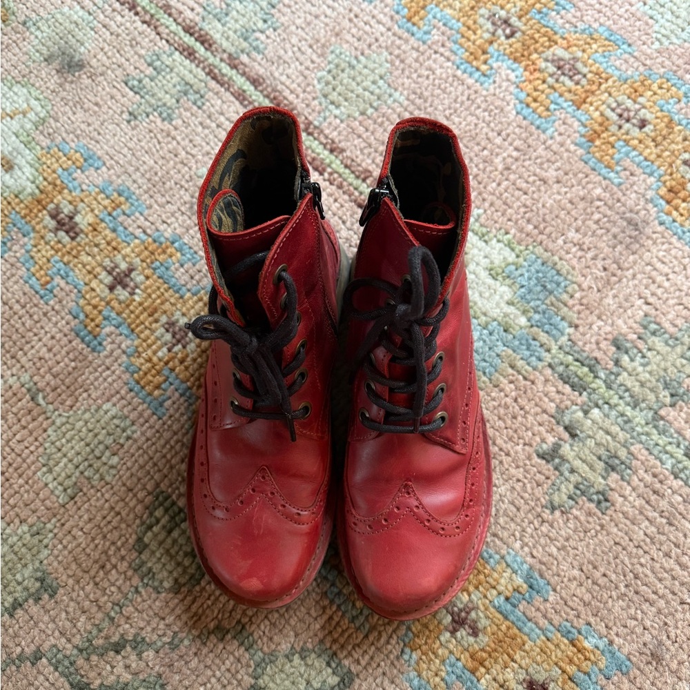 Fly London Red Ankle Boots